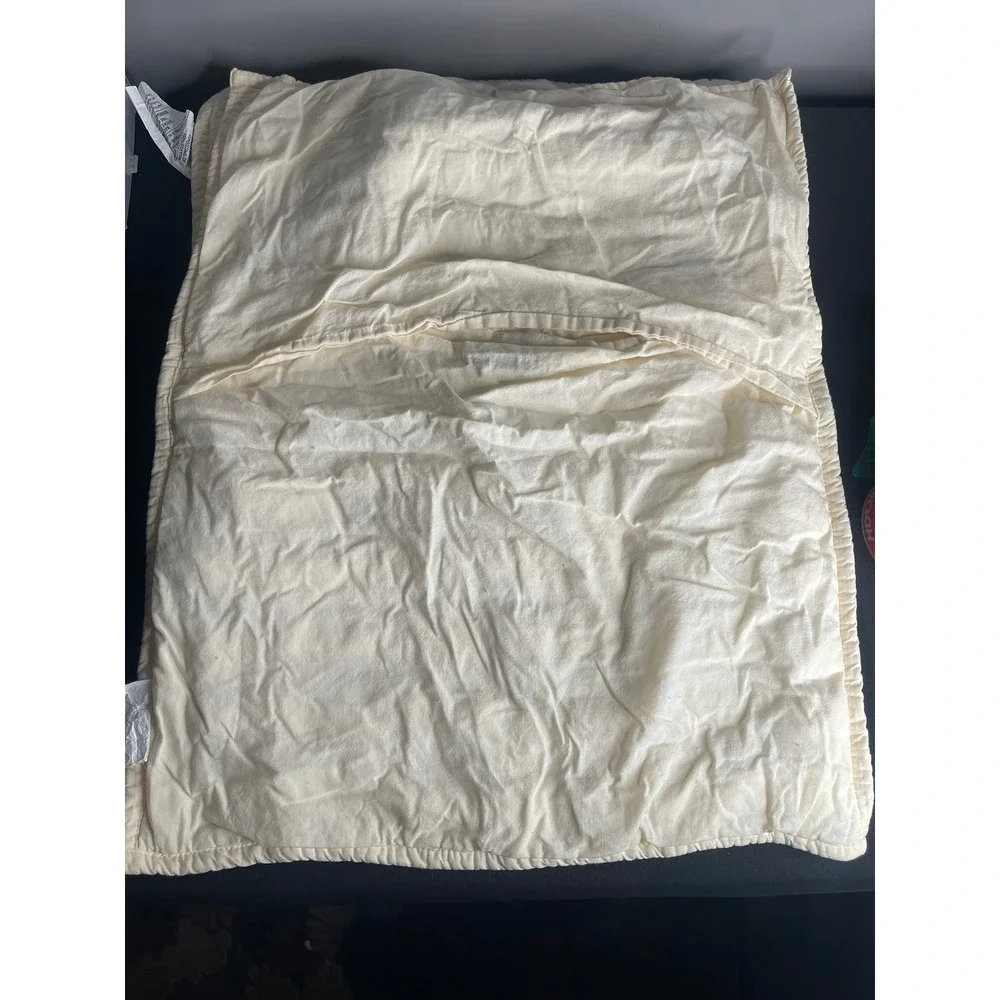 Set of 4 Hearth & Hand Magnolia Cream Pink Quilted Pillowcase Cotton Linen 20x26
